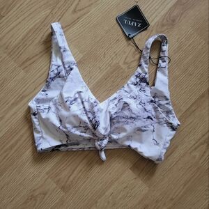 Zaful Marble Bikini Top